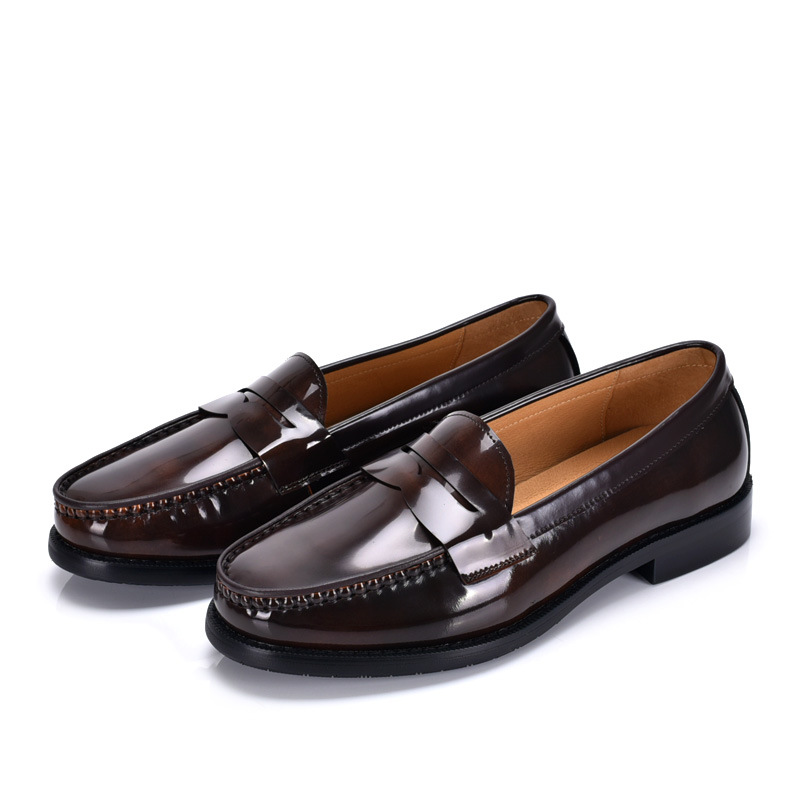 Leather Shoe Polish - รองเท้าโลฟเฟอร์ผู้ชายแบบสวมใส่สบายตลอดวัน หนังแท้ขัดเงาพรีเมียม พื้นยางนุ่มสบาย เหมาะสำหรับใส่ทำงานหรือลำลอง