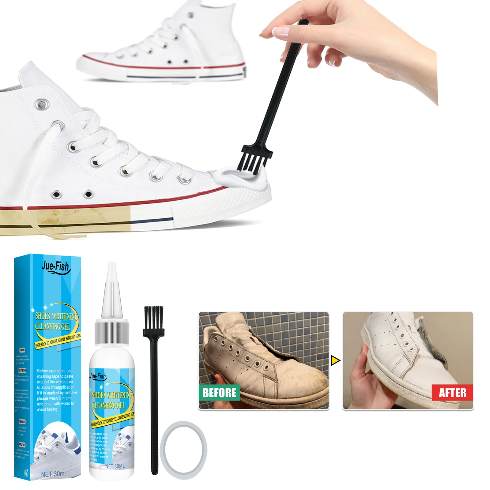 Sneaker Care Spray - ชุดทำความสะอาดรองเท้าสีขาวน้ำยาล้างคราบเจลล้างรองเท้ารองเท้าทำความสะอาดทำให้ขาวขอบสีเหลืองทำความสะอาดรองเท้า