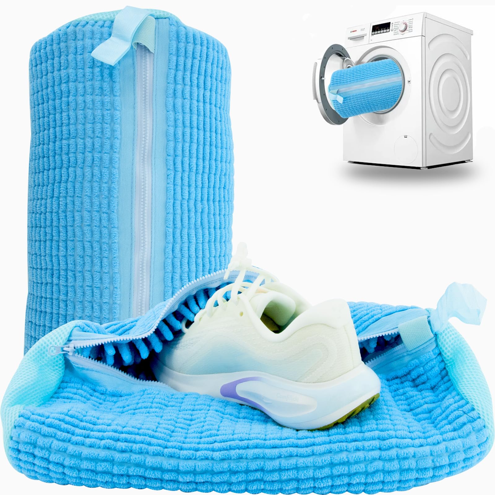 Shoe Cleaner - 1/2/3 ชิ้น ถุงซักผ้าทำความสะอาดรองเท้าแบบใช้ซ้ำได้ 360 ° ถุงซักรองเท้าแบบล้างลึก